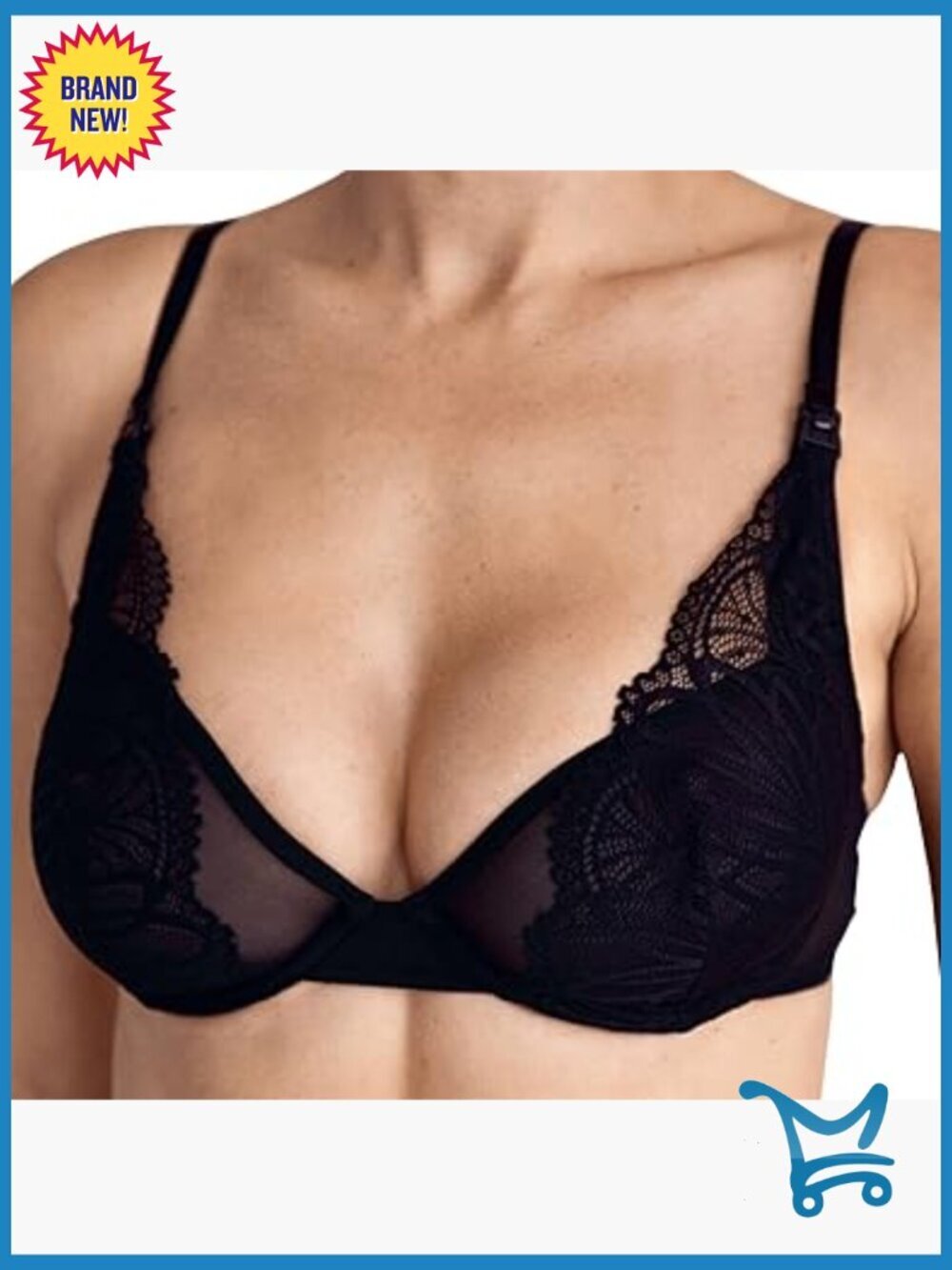 Nursing Bra with Soft Stretch Lace & Gentle Underwire, Easy One-Hand Clips